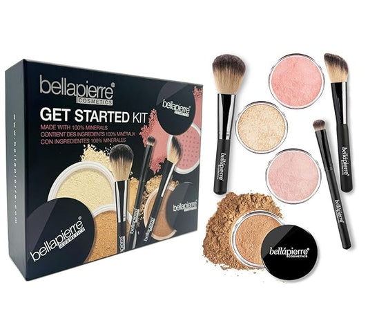 bellapierre Get Started Kit | Includes 2 Mineral Foundations, 1 Blush, & 1 Bronzer | Mineral Makeup Essentials | Non-Toxic and Paraben Free | Oil and Cruelty Free | Long Lasting Formulas – Fair-VivaGrace Women