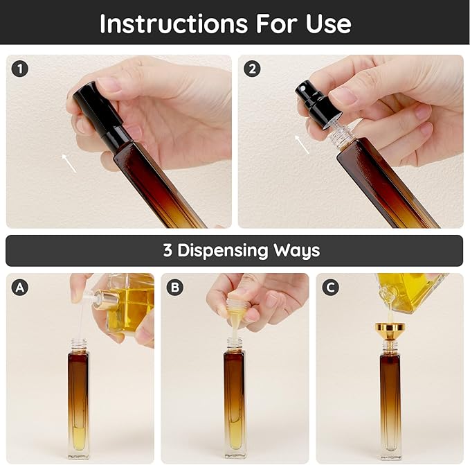 Segbeauty 10ML Travel Cologne Sprayer, 5 Packs Refillable Atomizer Spray Bottle for Perfume, Empty Mini Glass Perfume Bottle Fine Mist Dispenser, Portable Leak-proof Sample Bottles for Travel Outgoing-VivaGrace Women