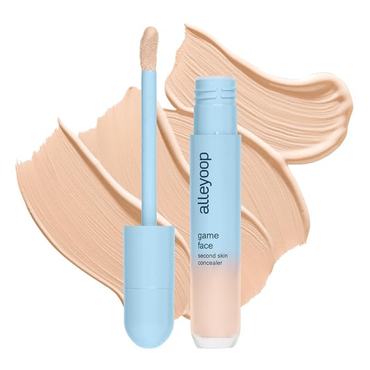 Alleyoop Game Face Concealer Makeup, Lightweight to Medium Buildable Coverage Under Eye Concealer, For Blemishes, Crease-proof and Hydrating with Aloe Stem Cell, Smooth Second Skin Finish - Brilliant-VivaGrace Women