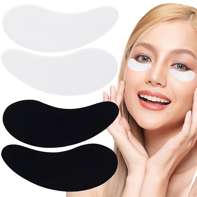 Under Eye Patches 2 Pairs, Silicone Reusable Eye Patches, Under Eye Mask for Skin Care Effect to Reduce Wrinkles and Fine Lines (Black, White)-VivaGrace Women