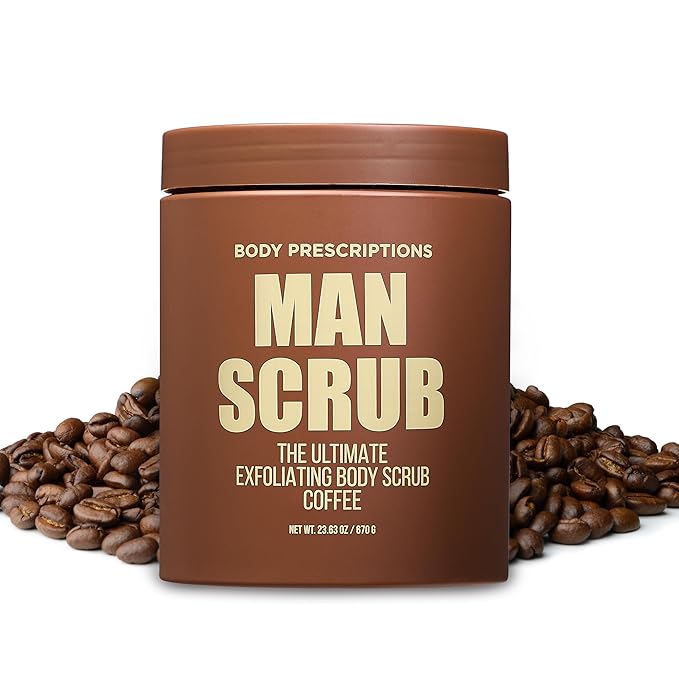 Body Prescriptions Men’s Exfoliating Body Scrub – Ultimate Skin Cleansing Wash in Jar with Twist-Top Lid, For All Skin Types, 21 Ounce (Pack of 1), Coffee-VivaGrace Women