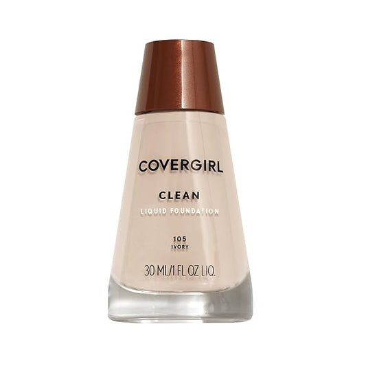 COVERGIRL Clean Makeup Foundation Normal Skin Ivory 105, 1 oz (packaging may vary)-VivaGrace Women