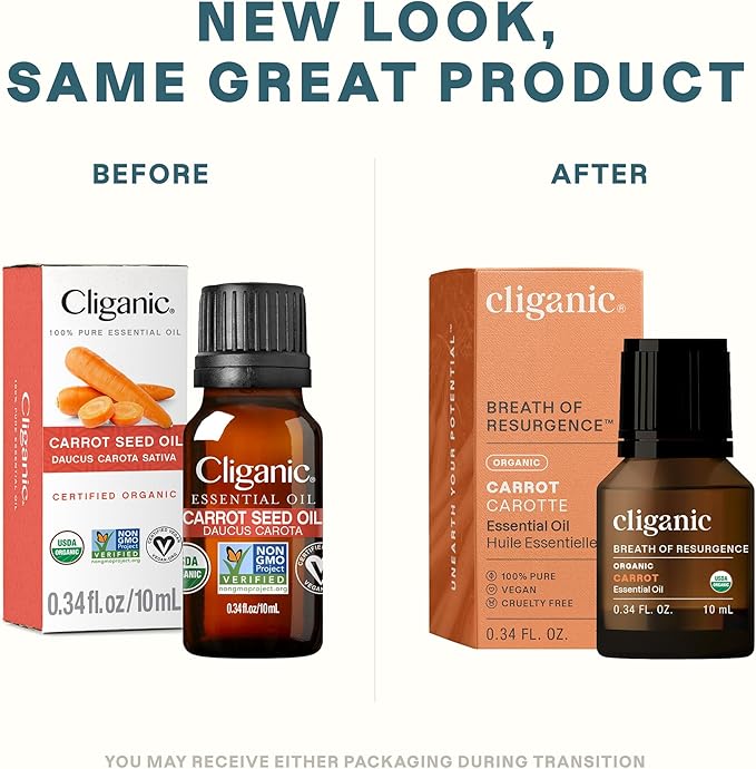 Cliganic Carrot Seed Essential Oil, 100% Pure Natural for Aromatherapy | Non-GMO Verified (Packaging May Vary)-VivaGrace Women