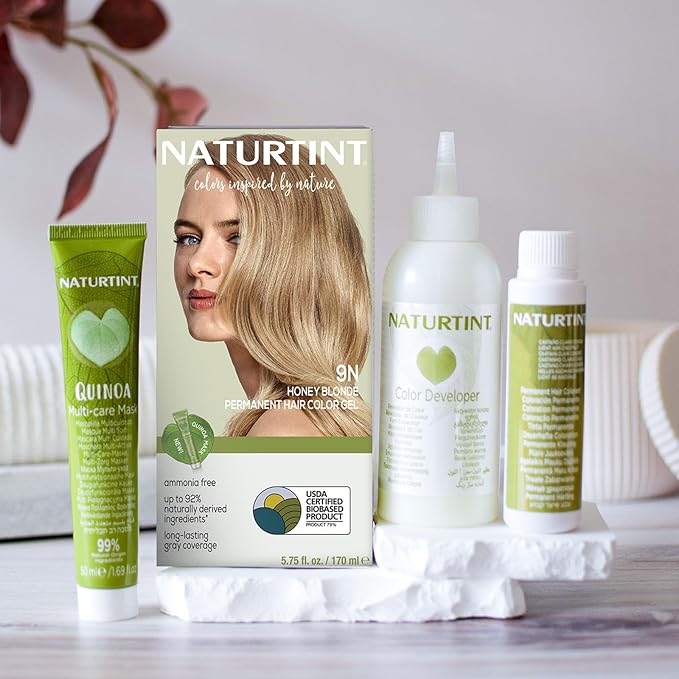 Naturtint 9N Honey Blonde Permanent Hair Color (Pack of 1), Ammonia Free, Vegan, Cruelty Free, up to 100% Gray Coverage, Long Lasting Results (Packaging may vary)-VivaGrace Women