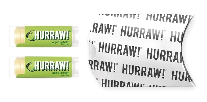 Hurraw! Apple Lip Balm, 2 Pack: Organic, Certified Vegan, Cruelty and Gluten Free. Non-GMO, 100% Natural Ingredients. Bee, Shea, Soy and Palm Free. Made in USA-VivaGrace Women