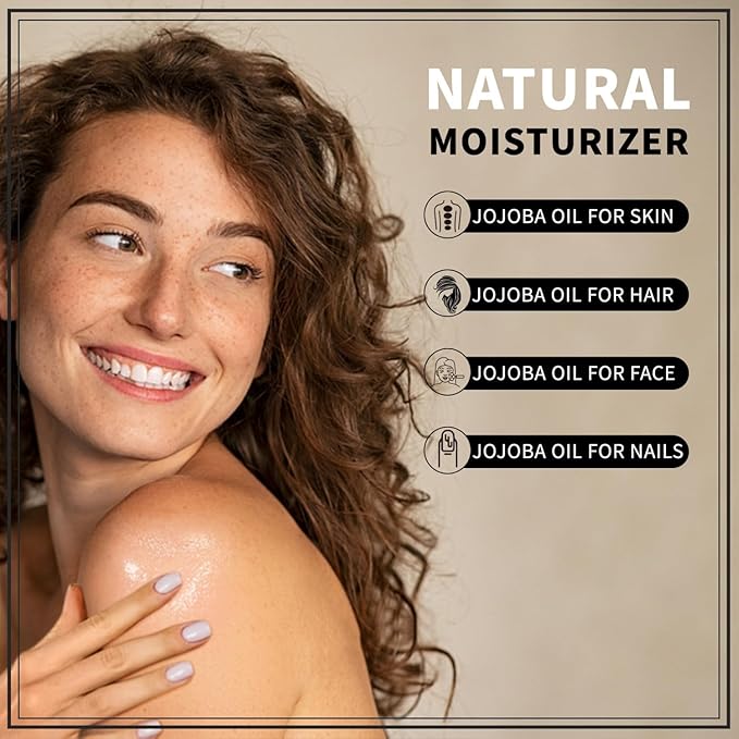 Yoken 32 fl oz (EWG Verified) 100% Pure Jojoba Carrier Oil - Unrefined, Hexane-Free, Cold Pressed for Skin, Face, Hair, Nails, and Massage-VivaGrace Women