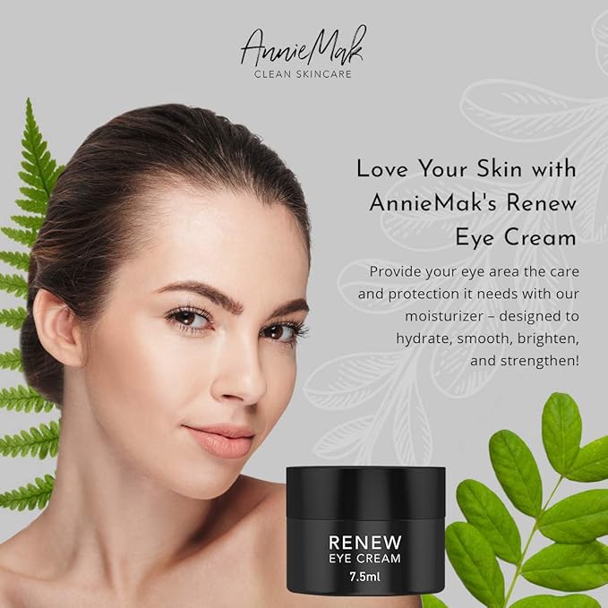 AnnieMak Renew Eye Cream for Dark Circles, Puffiness & Wrinkles Around Eyes, Under Eye Brightener, Vitamin Infused Moisturizer, Hydrating, Brightening & Smoothing Skin Care (0.25 fl oz)-VivaGrace Women