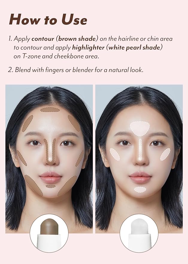 I'M MEME I'm Multi Stick Dual | Two Shade Shading and Highlighting Matte Finish | Suitable for Beginners Portable Size | 002 Cool Contouring-VivaGrace Women