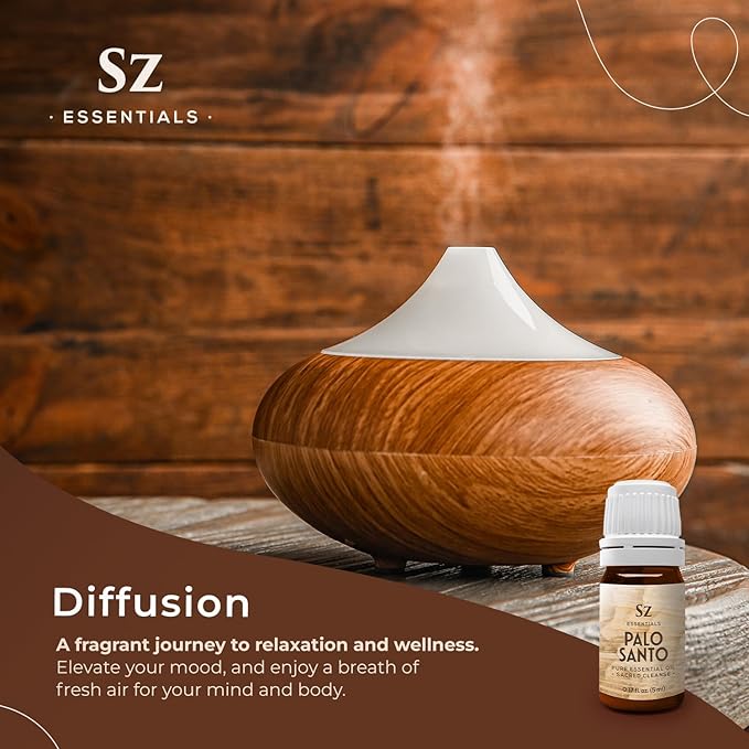 Palo Santo Essential Oil – 100% Pure – Ethically Sourced from Peru – Sacred Oil for Ritual Use, Spiritual Cleansing & Energy Clearing – Bursera graveolens – Vegan – 0.17 fl oz (5mL)-VivaGrace Women