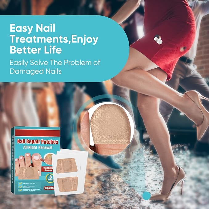 Toenail Repair Treatment, 16Pcs Nail Repair Treatment Extra Strength, Restores Health Appearance of Discolored or Damaged Nails, Comfortable & Convenient-VivaGrace Women