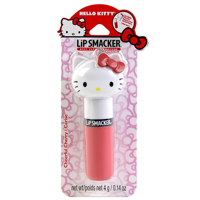 Lip Smacker Lippy Pals Sanrio Hello Kitty, Flavored Moisturizing & Smoothing Soft Shine Lip Balm, Hydrating & Protecting Fun Tasty Flavors, Cruelty-Free & Vegan - Cheerful Cherry-VivaGrace Women