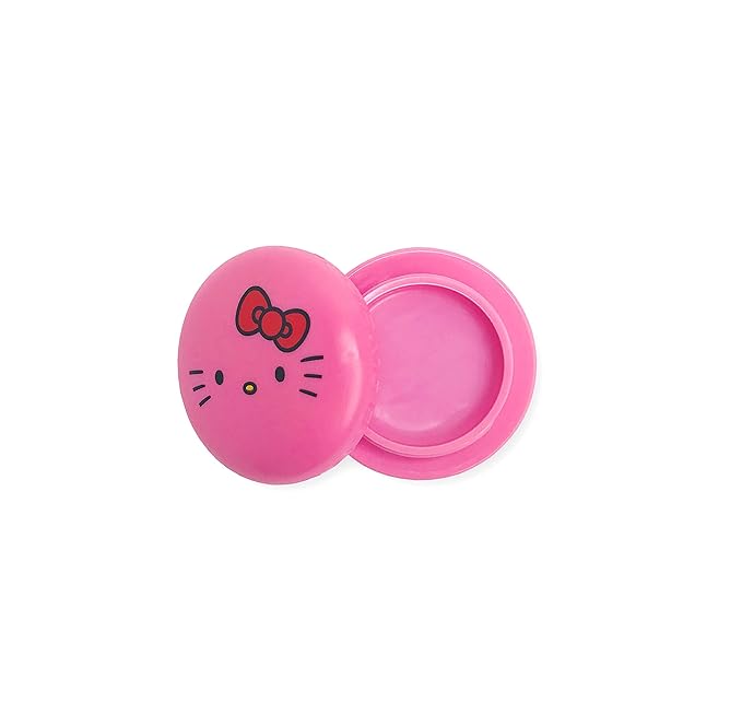 The Crème Shop x Sanrio Hello Kitty Macaron Lip Balm (Hello Kitty Icing On The Cake) Korean Cute Scented Pocket Portable Soothing Advanced Must-Have on-the-go-VivaGrace Women