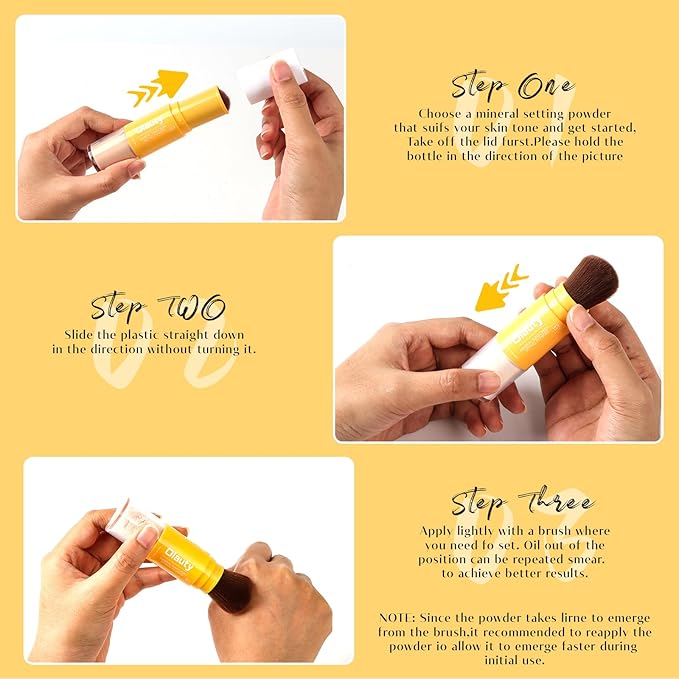 Mineral Sunscreen Setting Powder, Mineral Brush Setting Face Powder Makeup SPF 35 PA Oil Control Natural Matte Finish, Lightweight Breathable Concealer Brush Powder (Translucet, 8g)-VivaGrace Women