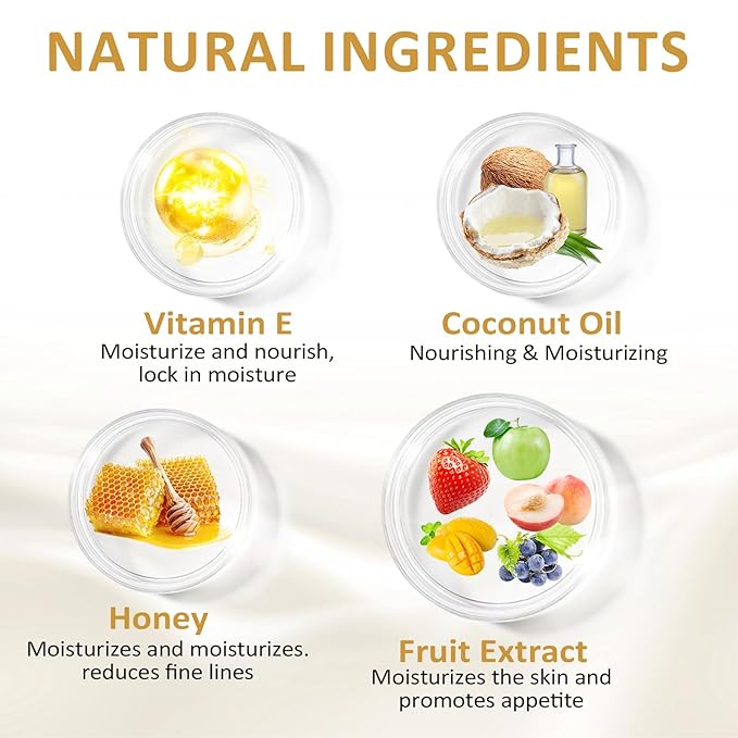 DMSKY 6 PCS Bee Lip Balm Honey Pot, Propolis Lip Mask Overnight, Moisturizing Hydrating Lip Sleeping Mask Prevention Dry and Cracked, Reduce Lip Lines-VivaGrace Women