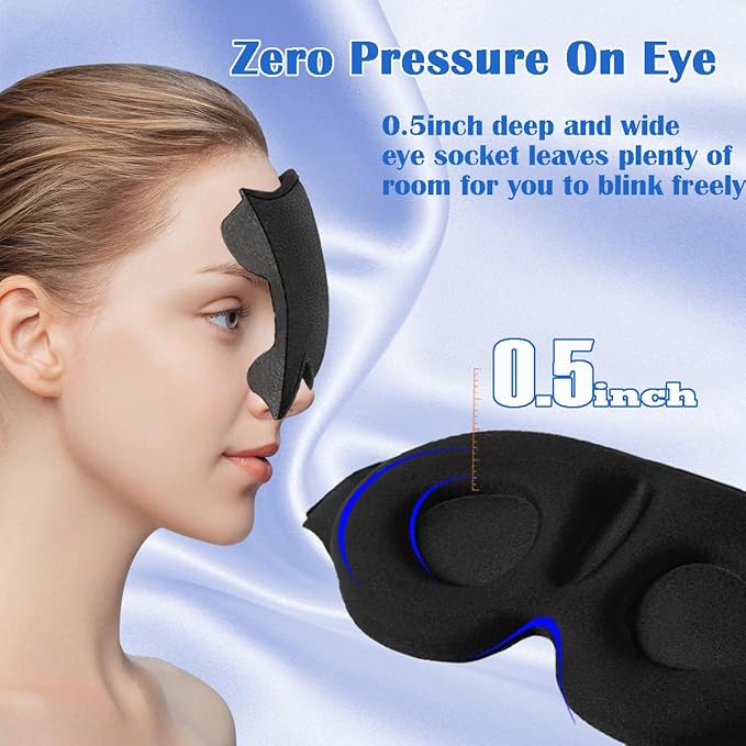 Eye Mask for Lash Extensions, Eye Mask for Sleeping, Soft Breathable Eyelash Sleeping Mask for Extensions with Adjustable Elastic Strap for Flight Nape-VivaGrace Women