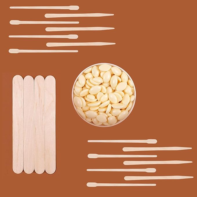 Mibly 3 Style 150 Pcs Assorted Wooden Wax Sticks for Body Legs Face and Small Medium Large Sizes Eyebrow Waxing Applicator Spatulas for Hair Removal or Wood Craft Sticks-VivaGrace Women