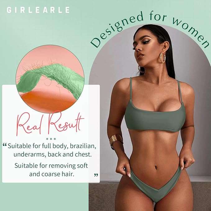 Wax Beads (1lb) for Hair Removal - Aloe Vera Formula, Perfect for Sensitive Skin, Eyebrow, Brazilian Bikini, Legs, Facial and Full Body Waxing at Home-VivaGrace Women