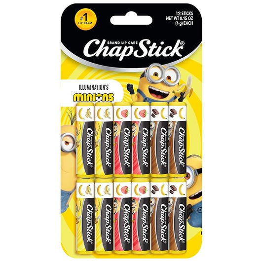 ChapStick Lip Balm, Minions Banana Variety Packs (12 Sticks), Party Favors for Kids, 0.15 Oz Ea-VivaGrace Women