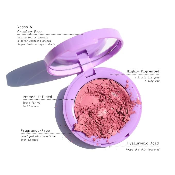 Half Caked In Bloom Powder Blush | vegan & cruelty-free, fragrance-free, highly pigmented, primer-infused | 3.8g (Bunny)-VivaGrace Women
