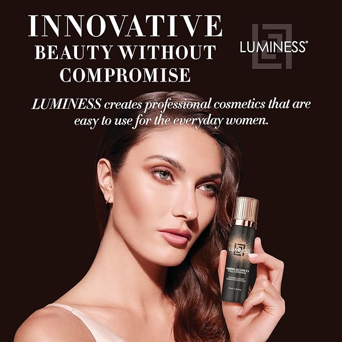 LUMINESS Professional-Grade L500 Buffing Makeup Brush - Angled Make Up Air Brush for Airbrush Spray Foundation - Face Brush for Seamless Buffing & Blending Application, Natural-Looking Finish-VivaGrace Women