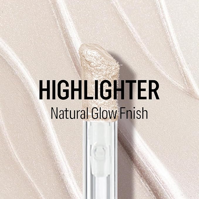 KYDA Liquid Highlighter, Natural Shimmer Tinted, Lasting Glossy Finish, Silky Creamy Lightweight Cover, Radiant Glow Face Enhancing Makeup, Body Liquid Illuminator-Champagne-VivaGrace Women