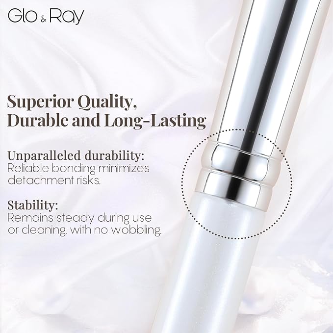 GLO&RAY Concealer Brush Under Eye - Makeup Brush Angled Flat Teardrop, Nose Contour for Powder Pro Concealing Blending for Liquid & Cream Cosmetic, Foundation Brushes Small With Dust Cover (White)-VivaGrace Women