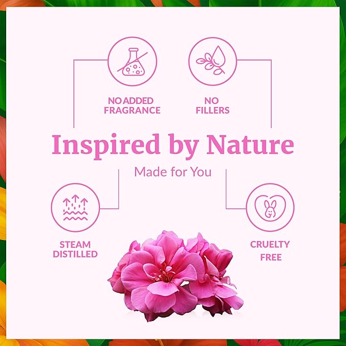 SVA Geranium Essential Oil Organic – 1 Fl Oz – 100% Natural Organic Geranium Oil - for Diffuser, Hair Care, Face, Skin Care, Aromatherapy, Scalp and Body Massage, Soap and Candle making – with Dropper-VivaGrace Women