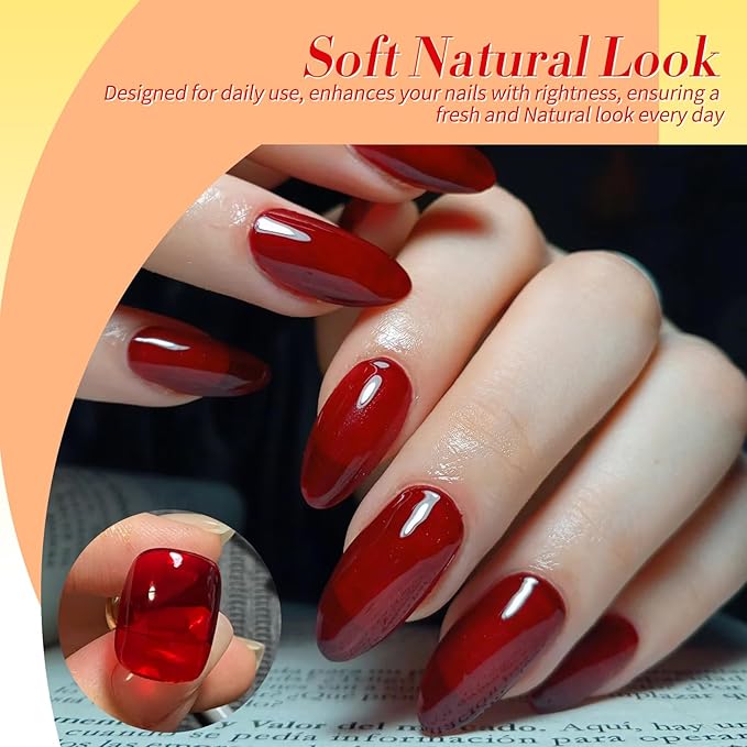 Born Pretty Neon Jelly Gel Nail Polish Glass Crystal Transparent Halloween Collection Soak Off Gel Nail Kit Minicure DIY Gifts 6PCS-VivaGrace Women