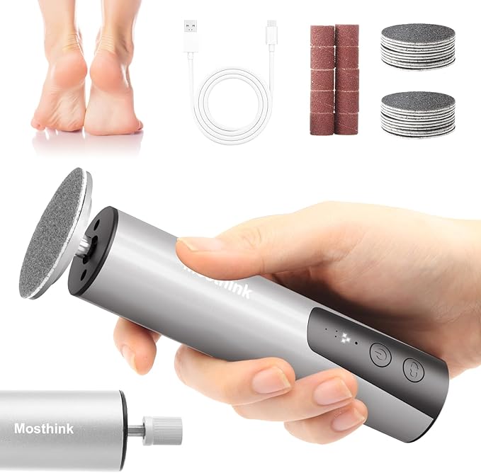 Electric Foot Callus Remover, 2 in 1 | 6 Speed Adjustable Foot File Nail Grinder with Sandpaper Disks, Professional Sander Pedicure Tool for Feet Dead Skin, Self Care Gifts for Women Mom Lover Friends-VivaGrace Women