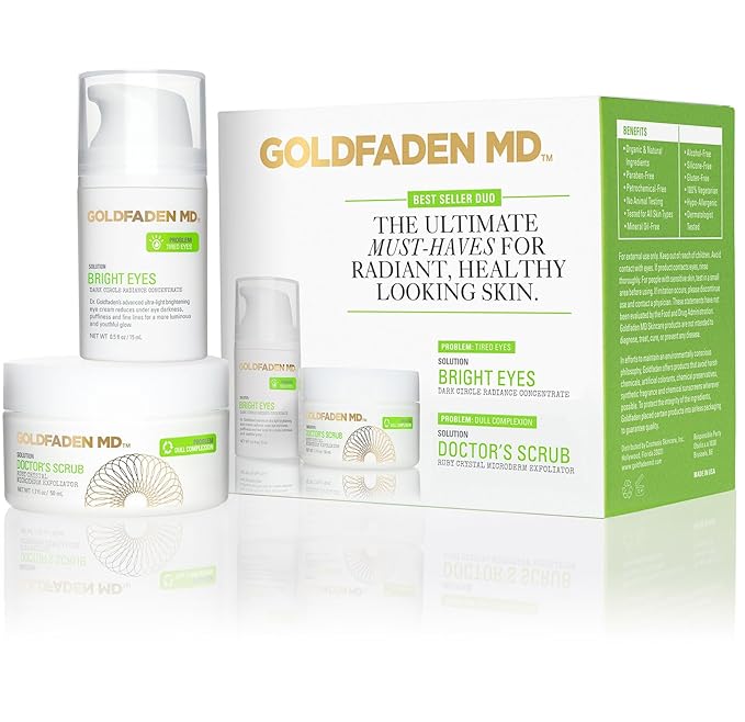 GOLDFADEN MD Duo Kit Bright Eyes and Doctors Scrub for Radiant Healthy Looking Skin-VivaGrace Women