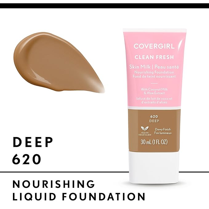 COVERGIRL Clean Fresh Skin Milk Foundation, Deep, 1 Fl Oz (Pack of 1) (packaging may vary)-VivaGrace Women