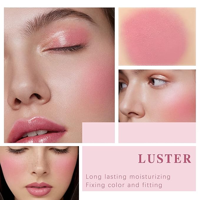 Cream Blush Stick for Cheeks Makeup,Waterproof Blush Face Stick Multi-Use Lip and Cheek Tint,Matte Finish Lightweight Easy to Blend Natural Cream Blusher Makeup for All Skin Tones- Pink-VivaGrace Women