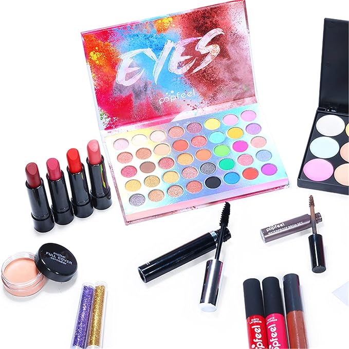 Multi-purpose Makeup Kit All-in-One Makeup Gift Set Colours Mix Eyeshadow Concealer Lip Gloss Pressed Powder and Powder Blusher Cosmetic Makeup Palette Set Kit #092-VivaGrace Women