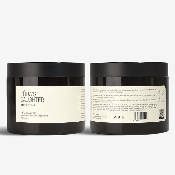 COBA'S DAUGHTER Robusta Coffee Body Scrub| Exfoliating for Cellulite and Stretch Marks, KP Bump Eraser, Strawberry Legs,Underarm | Matcha & Shea Butter | Safe for pregnancy | Vegan Beauty (10.6 Oz)-VivaGrace Women