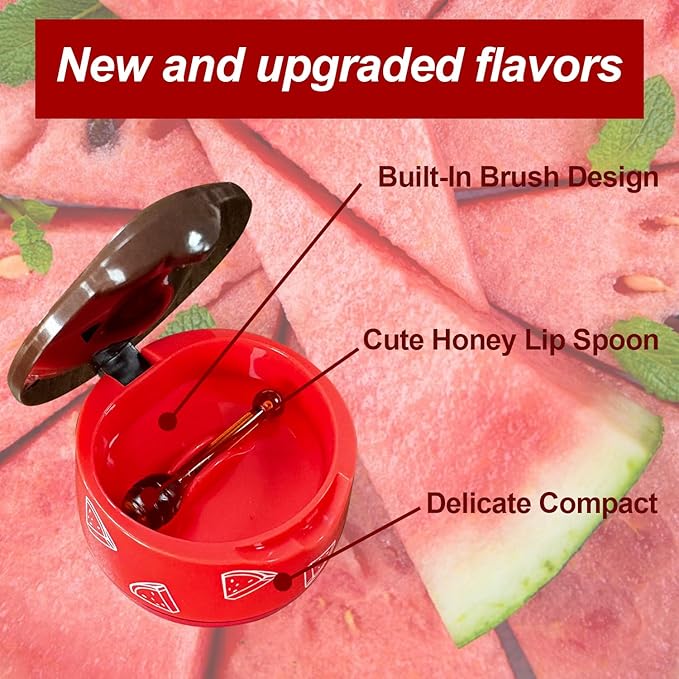 1 PCS Bee Lip Balm Honey Pot, Moisturizing Watermelon Sleeping Lip Balm Lip Mask Overnight, Hydrate Lip Repair Prevent Dry and Cracked Lip Care, Nourishes the Lip Skin, Reduces Lip Lines-VivaGrace Women