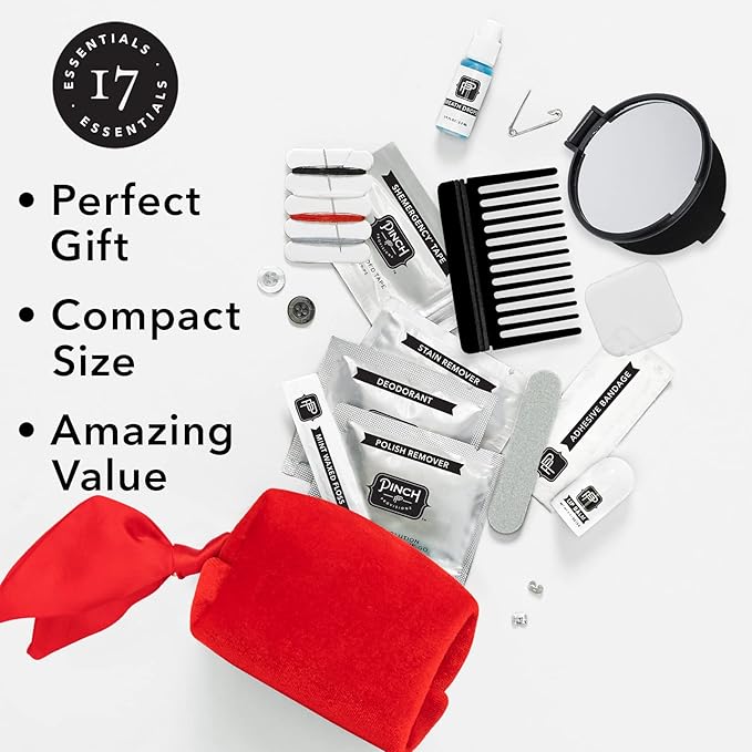 Pinch Provisions Velvet Minimergency Kit, for Her, Includes 17 Must-Have Emergency Essential Items, Compact, Multi-Functional Pouch, Gift for Parties and Birthdays-VivaGrace Women