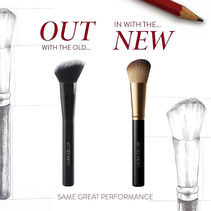 LAURA GELLER NEW YORK Angled Blush Brush with Black Wooden Handle & Dense Bristles for Makeup Application-VivaGrace Women