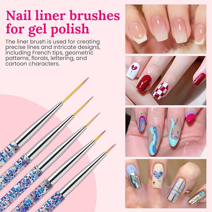 39 PCS Nail Art Brushes Set,Nail Art 3D Sculpting Pen Dotting Tools,Ombre Silicone Brush,Liner Brushes,Acrylic Brushes,Nail Art Palette with Gel Mixing Rod,Nail Design Kit for Home Diy & Salon-VivaGrace Women