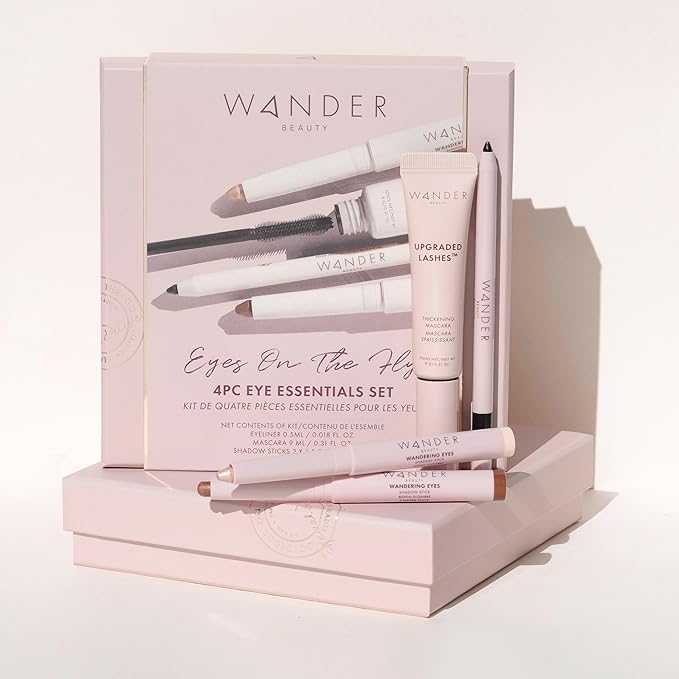 Wander Beauty Eyes on the Fly - 4 Piece Beauty Gift Set - Includes Skyliner, Upgraded Lashes Thickening Mascara, & 2 Wandering Eyes Cream Eyeshadow Sticks - Cruelty Free Natural Beauty Gifts-VivaGrace Women