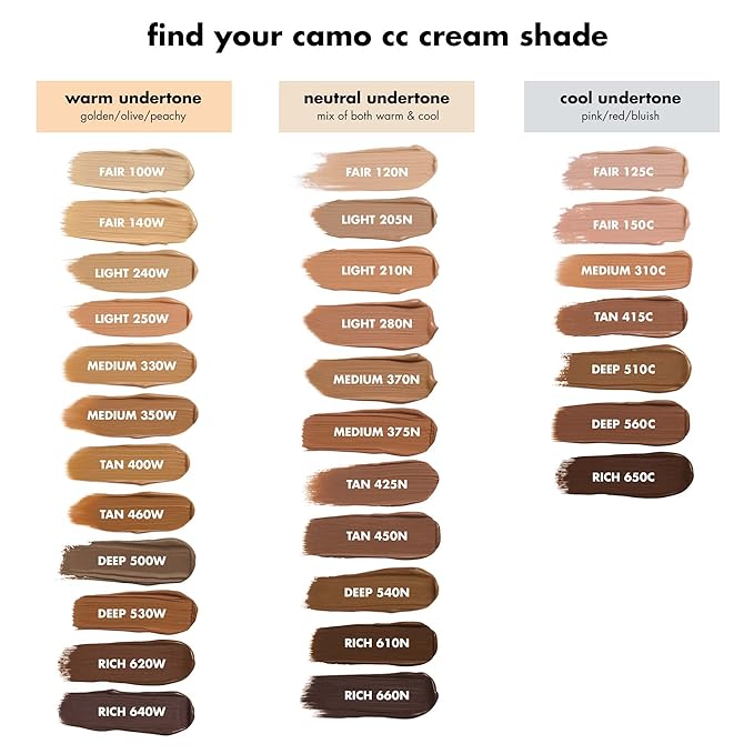 e.l.f. Camo CC Cream, SPF 30 Color-Correcting Medium-To-Full Coverage Face Foundation, Delivers An Airbrushed Finish, Vegan & Cruelty-Free, Light 250 W-VivaGrace Women