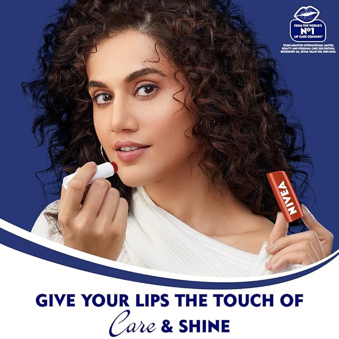 NIVEA Lip Balm, Pomegranate Shine, 4.8g-VivaGrace Women