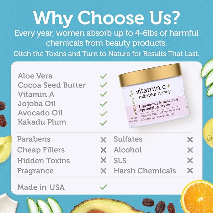 Advanced Vitamin C Face Cream - Brightening & Nourishing with Jojoba Oil, Kakadu Plum for Fine Lines, Wrinkles-VivaGrace Women