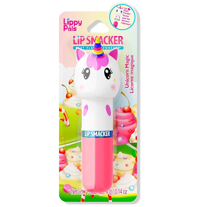 Lip Smacker Lippy Pals Unicorn, Flavored Moisturizing & Smoothing Soft Shine Lip Balm, Hydrating & Protecting Fun Tasty Flavors, Cruelty-Free & Vegan - Unicorn Magic-VivaGrace Women