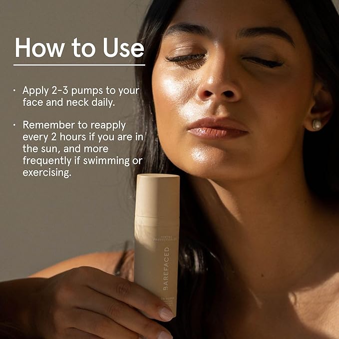 Barefaced Tinted Protection SPF 50+ – Broad-Spectrum Sunscreen with Zinc Oxide, Niacinamide & Hyaluronic Acid – Oil-Free UV Protection, Hydration & Anti-Aging with Universal Tint (60ml)-VivaGrace Women