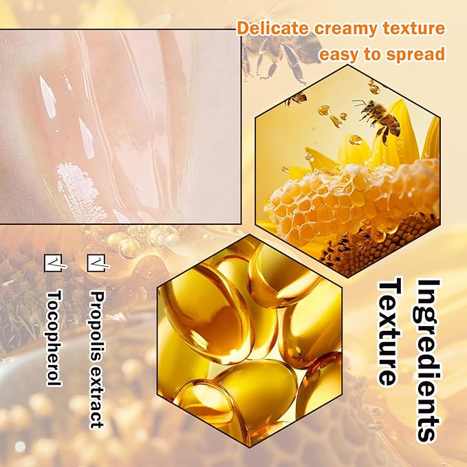 2PCS Bee Lip Balm Honey Pot,Hydrating Lip Moisturizer Cute Honey Pot Lip Balm Lip Scrubs Exfoliator with Wand,Moisturizing Exfoliating Overnight Propolis Lip Sleeping Mask for Men & Women-VivaGrace Women