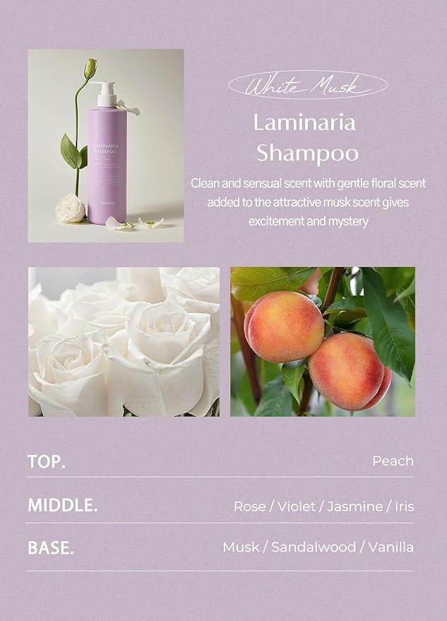 laferme Laminaria Shampoo with Organic Ingredient, Korean Clarifying Shampoo, Hydrating for Dry Hair, Strengthening for Weak Hair, Sulfate & Paraben-Free, for Women & Men, 33.8 FL OZ, White Musk-VivaGrace Women