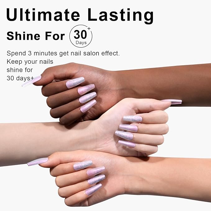 L'UGX Pearl Gel Nail Polish 15ML Aurora Iridescent Gel Polish Mermaid Shimmer Glazed Donut Pearlescent UV Gel Colors for Nails Art DIY Manicure at Home Salon Holiday Gifts for Women LGS-712