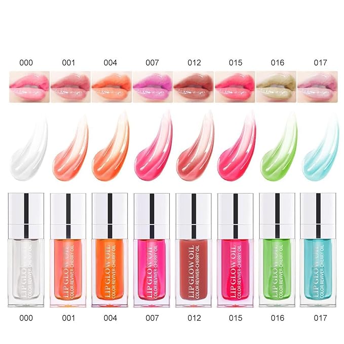 Hydrating Lip Glow Oil-Lip care oil- Lip Oil Tinted for Lip Care and Dry Lips-Prevents Dry Cracked-Non-sticky Big Brush Head-Lip Plumping -Lip Oil gloss tinted-020#MAHOGANY-VivaGrace Women
