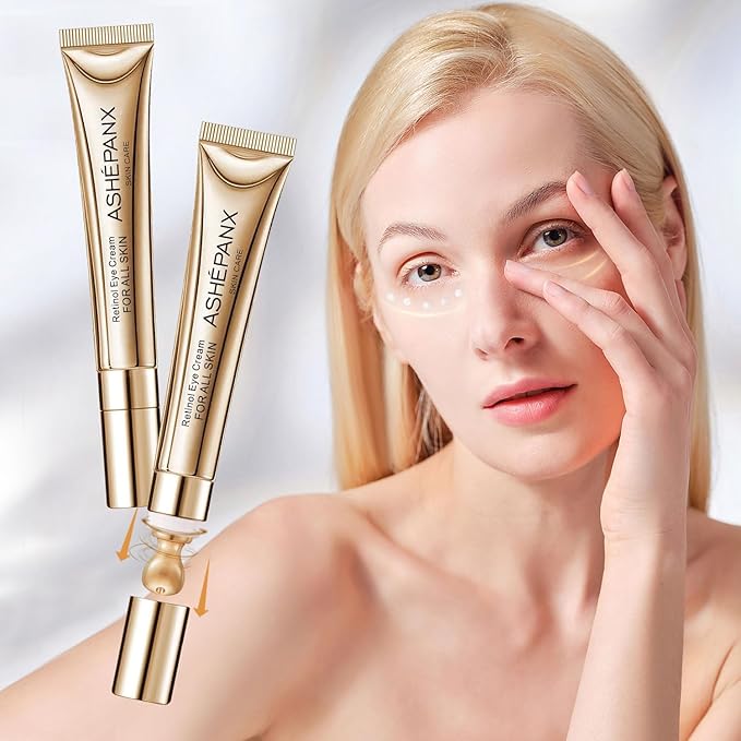 Retinol Eye Cream, Caffeine Eye Cream, Anti Aging Eye Cream for Dark Circles Puffiness Under Eye Bags and Wrinkles, Retinol Eye Cream with Caffeine and Collagen to Smooth Fine Lines and Hydrate Eye Area 20g-VivaGrace Women