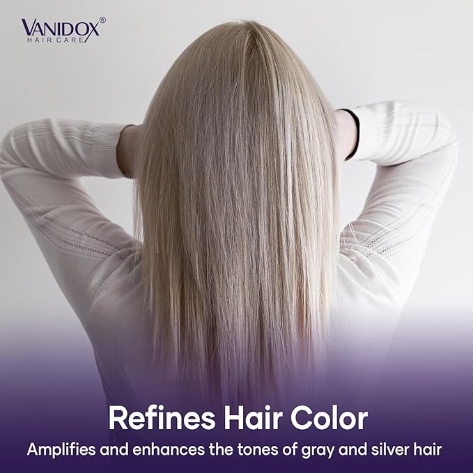 Brass Toning Purple Shampoo for Grey and Silver Hair, Infused with Purple Pigment, Sulfate Free Shampoo for Gray and Silver Hair (16 fl oz)-VivaGrace Women